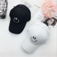 韩款笑脸刺绣鸭舌帽时尚休闲逛街遮阳帽户外棒球帽