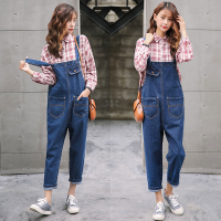 2018新款春秋韩版ulzzang宽松bf风学生可爱原宿风牛仔背带裤女