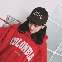 韩国chic鸭舌帽子女2018春款字母刺绣棒球帽皮带扣情侣嘻哈帽百搭