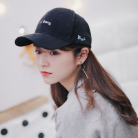 春款帽子女busy字母刺绣棒球帽遮阳帽韩版休闲百搭鸭舌帽男弯檐潮