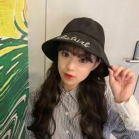 新款韩版渔夫帽子女休闲百搭字母盆帽春夏季可折叠遮阳帽大檐礼帽