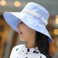 夏季遮阳帽女太阳帽骑车户外折叠帽沙滩大沿帽子夏天