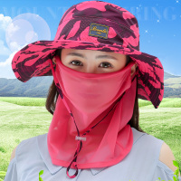帽子女夏天户外渔夫帽遮阳防晒帽钓鱼出游遮脸登山太阳帽男可折叠