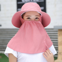 采茶帽子女防嗮遮阳电瓶车骑车帽子防晒夏季遮脸帽子夏透气遮阳帽