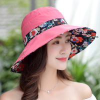 帽子女夏天户外出游遮阳帽百搭休闲可折叠大沿太阳帽