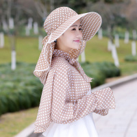 帽子女夏天遮阳帽户外遮脸骑车帽可折叠大沿沙滩太阳帽