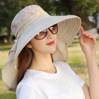 帽子女夏天遮阳帽遮脸帽折叠大沿户外骑车韩版太阳帽