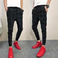 2018社会小伙裤子精神快手红人同款束脚裤男网红哈伦小脚裤九分潮