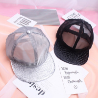 韩版新款网纱网眼棒球帽平沿帽男女潮时尚个性透气嘻哈帽遮阳帽子