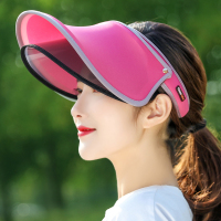 遮阳帽女夏季遮脸出游骑车户外百搭大沿空顶太阳帽子