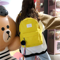 书包女韩版原宿ulzzang 高中学生百搭简约小清新帆布校园双肩背包