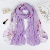 雪纺丝巾围巾女春秋季2018新款百搭拼接双色多功能装饰民族风纱巾