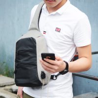 韩版时尚潮流防盗休闲商务胸包男斜挎包潮男单肩包男士包包小背包