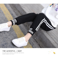 6女童运动裤子2018春装9中大童小学生女孩10字母12百搭13儿童15岁