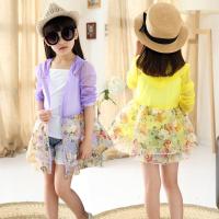 2018夏装中大童小女孩下摆花儿童女童防晒衣服外套