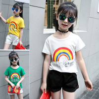 女童短袖打底衫5夏季7印花8T恤9中大童10岁幼儿园小学生上衣