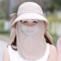 帽子女夏天遮阳帽遮脸太阳帽户外骑车可折叠凉帽