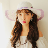 草帽女夏小清新韩版潮百搭文艺大沿防晒遮脸遮阳出游旅行太阳帽子