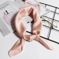 韩版纯色真丝小方巾桑蚕丝空姐围巾职业礼仪丝绸缎面丝巾女春秋季