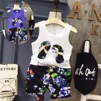 2018夏季儿童背心套装男童女童背心花短裤两件套宝宝夏天衣服