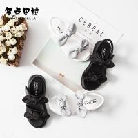 女童凉鞋2018新款韩版夏季蝴蝶结小公主鞋露趾软底中大童沙滩鞋潮