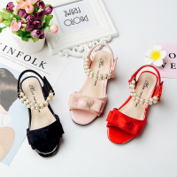 女童凉鞋高跟公主鞋2018新款夏季韩版中大童小女孩鱼嘴儿童凉鞋女