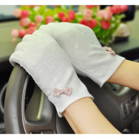 春夏季女士短款手套开车骑行双层 蕾丝触摸屏