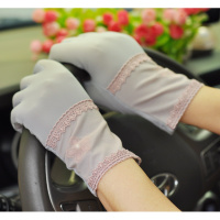 夏季女士手套薄短款冰丝开车骑车防滑触摸屏