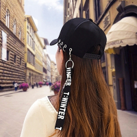 2018明星红人新款帽子女鸭舌帽休闲百搭潮人学生街头原宿青年铁环嘻哈棒球帽男时尚4顶95元(颜色咨询)可调节