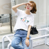 2018春夏季韩版短袖新款宽松大码胖mm圆领上衣学生