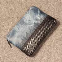 2018新款男士手拿包休闲信封包时尚编织手拎IPad包潮男小包手抓包