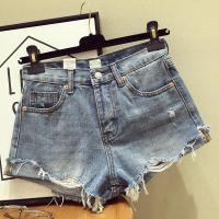 牛仔短裤女夏2018韩版宽松高腰chic破洞百搭ins热裤子