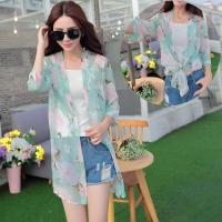 防晒衣服百搭雪纺衫女披肩夏新中长款开衫沙滩薄外套空调衫大码