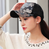 春秋季亮片鸭舌帽女 四季休闲百搭韩版潮 防晒太阳帽户外帽子