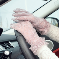 新款防晒蕾丝手套女 时尚女式短款防滑手套