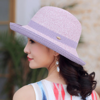 帽子女夏天草帽沙滩帽小清新百搭卷边休闲遮阳帽可折叠太阳帽