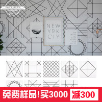 北欧现代几何线条花砖厨房墙砖卫生间地砖复古阳台瓷砖花片壹德壹