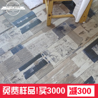 个性复古彩色涂鸦木纹砖仿实木地板砖商场咖啡厅服装店防滑地砖壹德壹