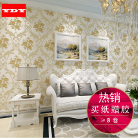 欧式浪漫田园3D立体浮雕大花精压无纺布壁纸客厅卧室电视背景墙纸壹德壹