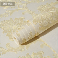 欧式无纺布壁纸3d立体浮雕精压大马士革卧室客厅背景墙纸环保壹德壹
