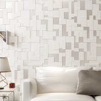 现代简约时尚墙纸卧室客厅电视背景墙壁纸无纺布3d鹿皮绒白色壁纸壹德壹