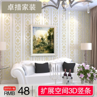 欧式竖条纹3D立体精压无纺布墙纸客厅卧室现代电视背景墙壁纸壹德壹