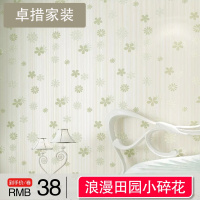 无纺布纱线田园小花壁纸 客厅背景墙壁纸 儿童房卧室壁墙纸壹德壹