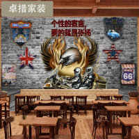 欧式复古怀旧摩托车大型壁画 酒吧餐厅咖啡店客厅电视背景墙壁纸壹德壹