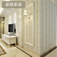 欧式墙纸 无纺布客厅卧室电视背景墙AB版搭配款3D竖条壁纸 U968壹德壹