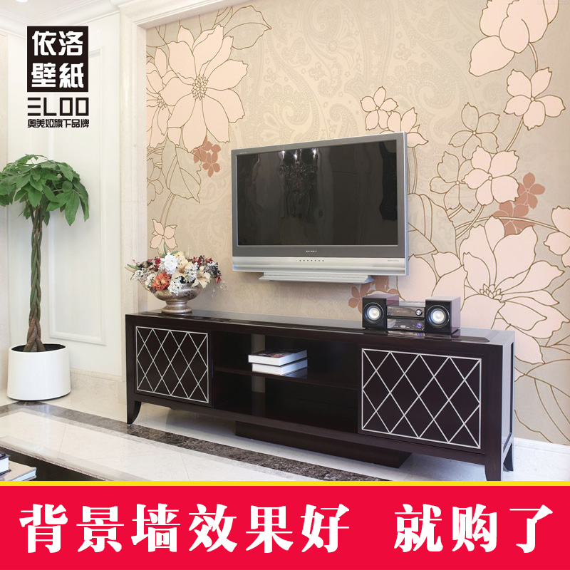大型壁画 现代欧式简约温馨花墙纸壁纸 电视客厅卧室背景墙壹德壹 无缝珍珠布/每平米