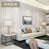 现代简约木框窗格3D立体墙纸 服装店装修壁纸 客厅电视背景墙壁纸壹德壹