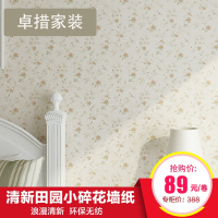 田园墙纸 韩式清新小碎花女孩卧室客厅电视背景墙壁纸无纺布婚房壹德壹
