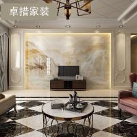 电视背景墙边框简约微晶石影视墙客厅大理石瓷砖装饰造型诗意山水壹德壹