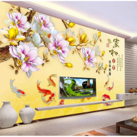 3d立体中式无缝定制电视背景墙壁纸家和富贵墙纸壁画客厅卧室墙布壹德壹